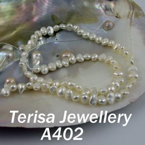 New Free ShippingA402#AA 4-5mm 16inch White Natural Shaper Fresh Water Pearl.10pcs/lot