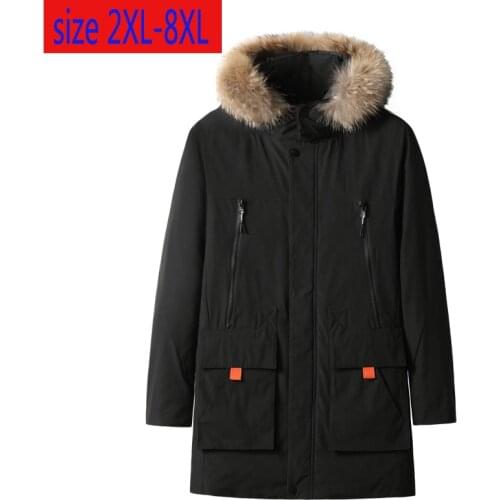 New Arrival Fashion Super Large Men Winter Thickening Warming Padded Clothes X-long Casual Hooded Thick Print Plus Size XL-8XL