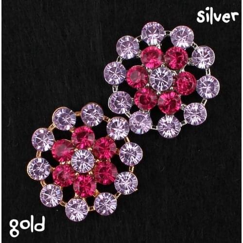 Wholesale 23mm Alloy colorful Rhinestone button for diy hair accessories for kids girl headwear Free shipping 30pcs/lot