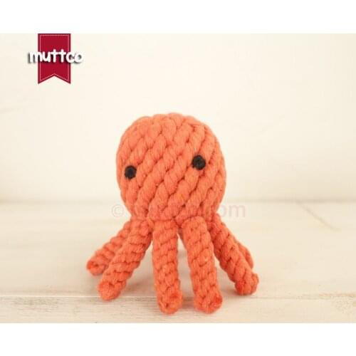 Wholesale high quality orange octopus dog pet toy cotton rope toy dog rope toy DRT-017