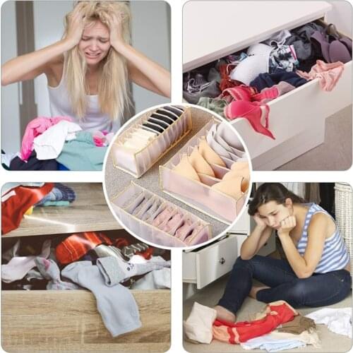Bedroom Closet Organizer for Socks Underwear Organizador Storage Box Bra Foldable Drawer Organizer Divider Rangement Boxes