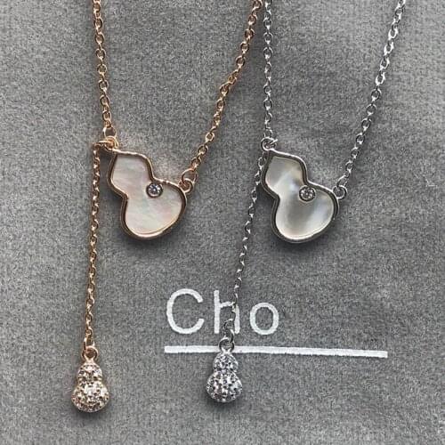 Original Quality Shell Gourd Pendants Necklaces for Women Catwalk Tassel Zircon Necklace Korea Brand jewelry Lovers Gifts Z427