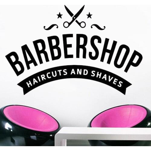 Barbershop Emblem Vinyl wall Decal Hairstyles hair salon decor Hairdressing Salon Wall Sticker window Art MuralHJ1158