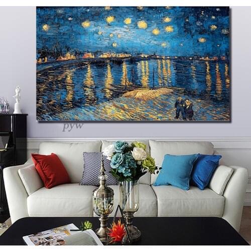 Professional Artist Handmade High Quality Reproduction Vincent Van Gogh Oil Painting The Starry Night Oil Painting On Canvas