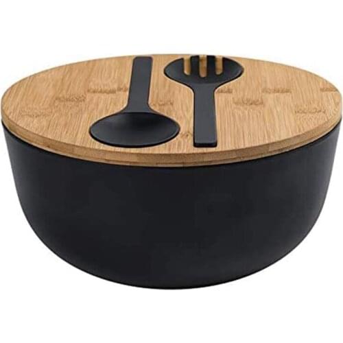 Bamboo Fiber Salad Bowl with Servers Set Nature Bamboo Mixing Bowl with Servers with for Fruits ,Salads A