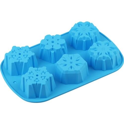 Silicone Cake Mold Soap Mold Flower Baking Tools Christmas Series-Snowflake Chocolate For Jelly pudding cake Decorating Cookie