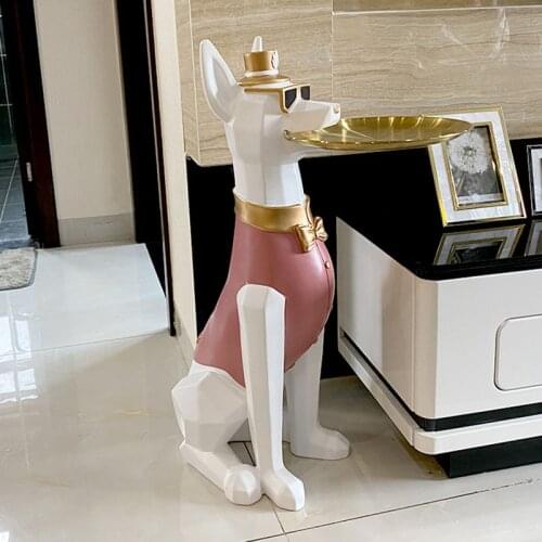 Home Decor Sculpture Dog Ornaments Room Decor Big Statue TV Cabinet And Sofa Beside Belt Storage Tray Dog Figurines Tea Table