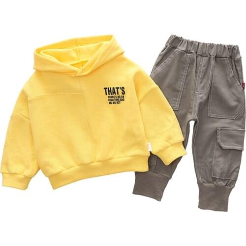 Spring Autumn Baby Boys Girls Suits Children Clothing 2021 New Hooded Pullover+Long Pants 2Pcs Kids Clothes Toddler Tracksuits