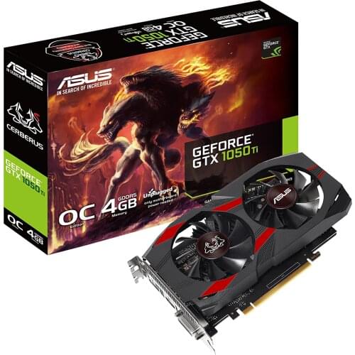 Asus Nvidia Geforce GTX 1050 Ti Cerberus 4GB DDR5(DX12) PCI 3.0 Graphics Card CERBERUS-GTX1050TI-O4G Auto-extreme Manufacturing