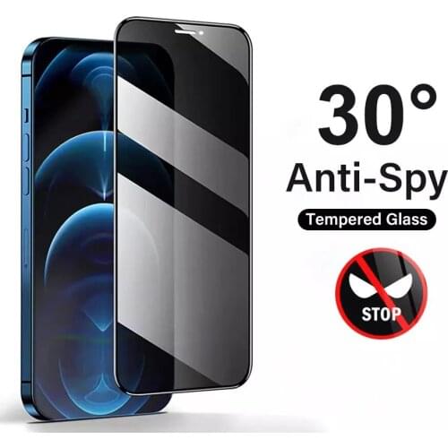 High-quality 30° Anti Spy Tempered Glass For iPhone 12 Pro Max X XR Xsmax 6 7 8 plus Anti-Peeping Privacy Glass Screen protector