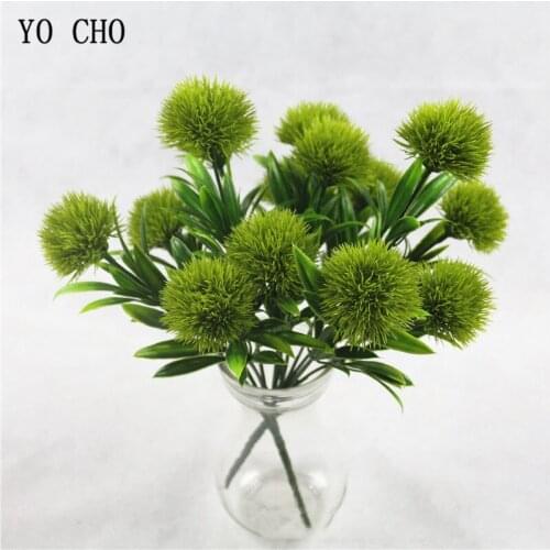 YO CHO Cheap Artificial Plastic Flower Dandelion Bouquet Display Flower Ball Wedding Wall Decor Fake Flower Hydrangea Home Decor