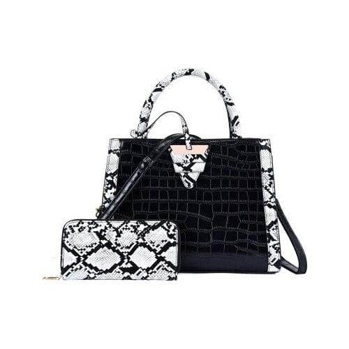 Sequined Belt Buckle Serpentine Splice Handbags for Women High Quality Pu Leather Composite Bag Travel Shoulder Crossbody 여성 가방