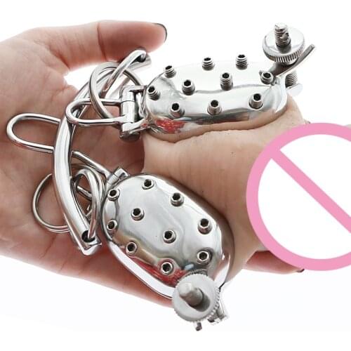 Evil Shells Stainless Steel Ball Stretcher and Ball Crusher Spiked CBT Cock Ring Ball Torture Pain Vs Pleasure Gratification