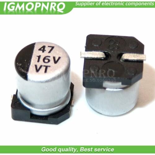10pcs 16V47UF 5*5.5mm SMD aluminum electrolytic capacitor 47uf 16v 16V47UF-SMD