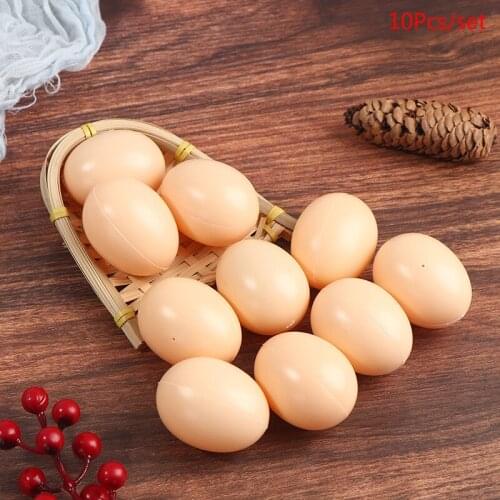 10pcs Plastic Simulation Fake Eggs Easter Egg Kids DIY Painting Decor Toys Festival Decorations