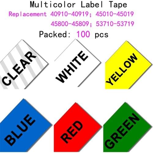 100pcs 9/12/19/24mm Tape for DYMO D1 Tape 40913 45010 45016 45017 53718 53719 Label Tape for DYMO Printer LabelManager 210D 450D