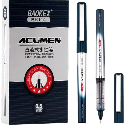 12 Baoke Syringe Gel Pen BK114 Doctor Prescription Pen 0.5mm Signature Pen Red Straight Liquid Bullet Pen Ballpoint Pen