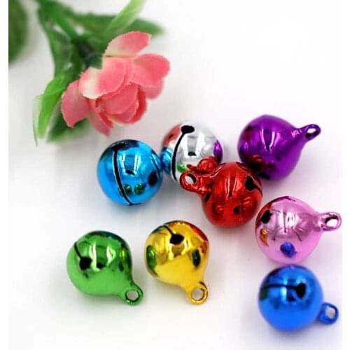 20pcs Multicolors 14mm Smooth Jingle Small Bells Fit Christmas Decoration Crafts Spacer Charms Beads Bells DIY Jewelry