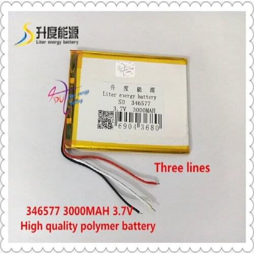 3.7V 3000mAH 346577 Polymer lithium ion / Li-ion battery for tablet pc cell phone mp5 mp4 mp3 dvr