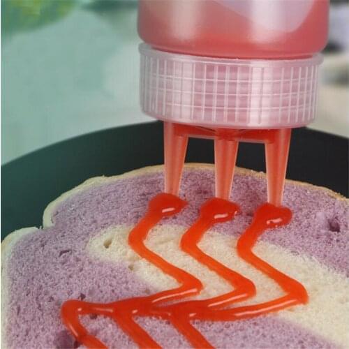3 Hole Squeeze Bottle Condiment Mustard Dispenser Sauce Vinegar Ketchup Gravy Cruet Kitchen Gadgets Plastic Oil Vinegar Bottles
