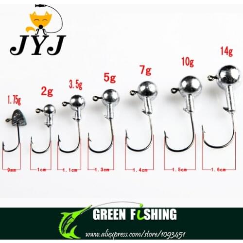 5pcs 2g/3.5g Jig Head Fishing Hook Jig Hooks For Soft Fishing Lure Carbon Steel Fishhooks