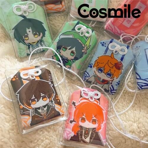 CoSmile Genshin Impact ZhongLi Tartaglia Xiao Klee Venti Figure Embroidery Amulet Pendant Cute Cosplay Limited Gifts C