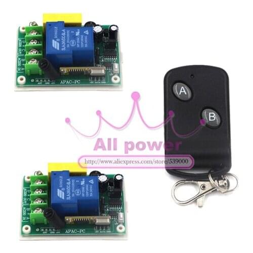 Wireless Remote Switch 220V System: AB Button On/Off controller Learning code Receiver Remote Control Switch For Home Automation