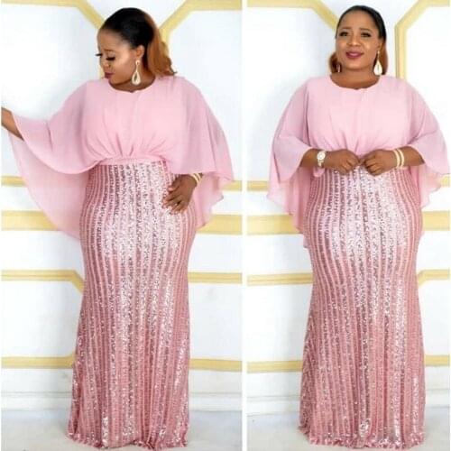 Long Ankara African Dresses For Women Sequin Dresses Clothes Kenya South Night Dress Vestidos De Fiesta De Noche Robe De Soiree