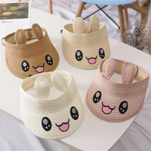 Baby Girl Sun Hat Children Straw Hat Summer Sunscreen Kawaii Girls Handmade Beach Hats +Bag Fisherman Cap Kids Beanies