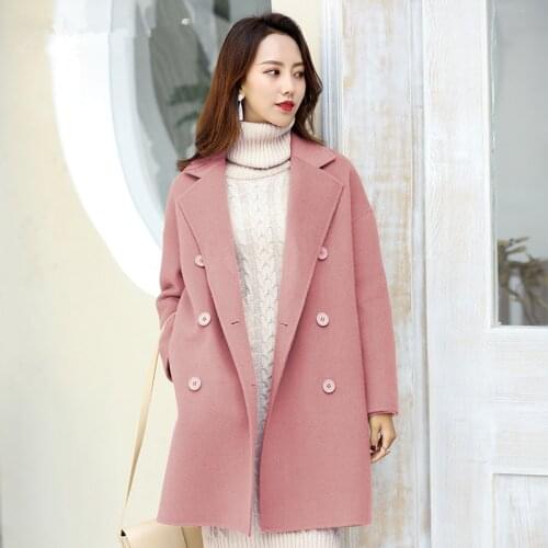 Double Side 300% Wool Coat Female Korean Long Coats 2020 Autumn Winter Jacket Women Coat Casaco Feminino MY3804