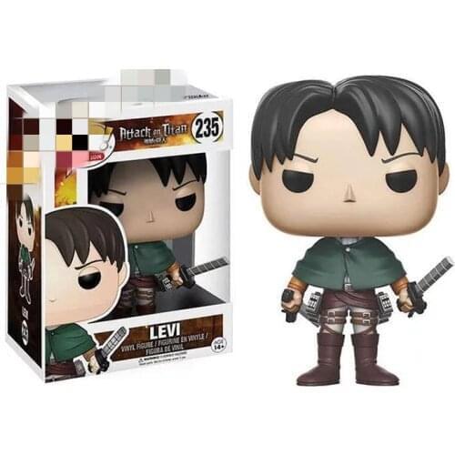 10cm Action Figures Toys Anime Pop Attack On Titan Levi 235 Mikasa Ackerman Vinyl Dolls Figure Model Collection Figurines Toys