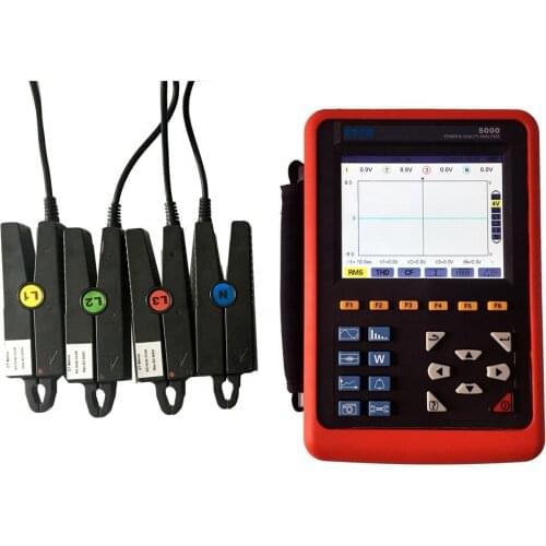 ETCR5000 Power Quality Analyzer Power Analyzer Tester with ETCR008B Sharp Nose pliers Current Sensor Power Quality Monitor