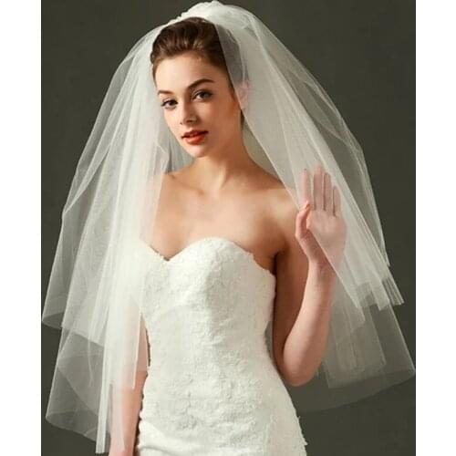 Soft Tulle Long Wedding Veil No Comb High Quality Plain Very Soft White Ivory Cathedral Bridal Veil Wedding Accessories