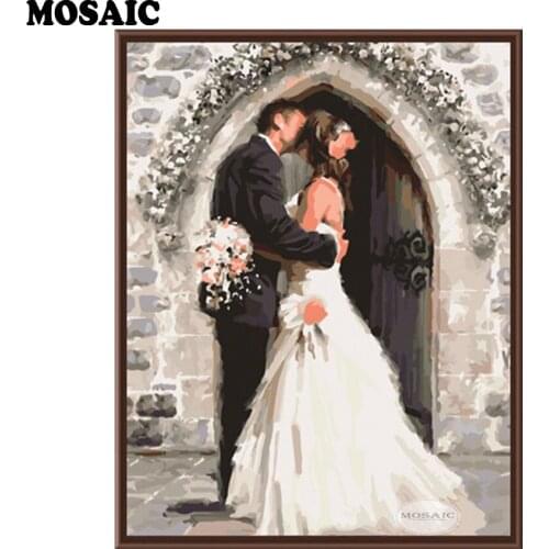 Photo Custom,Diamond Embroidery DIY 5D bride kiss groom,Diamond Painting Cross Stitch 3D Diamond Mosaic,Wedding Decoration D4