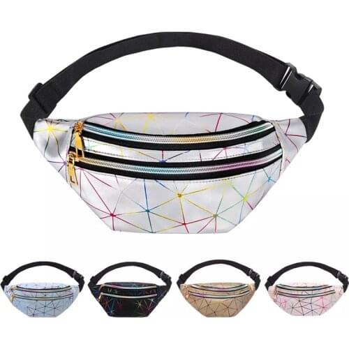 Holographic Waist Bag for Women Wild One-Shoulder Messenger Chest Bag Running Outdoor Sports Multifunctional Storage Belt Bags