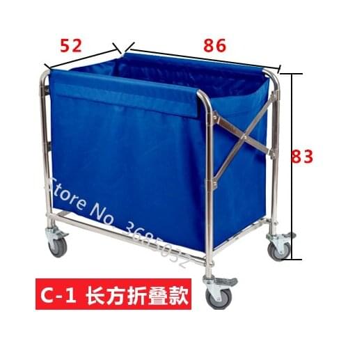 Hotel Folding storage basket with wheel home trolley with stainless steel frame quilt room service package Motel cleaning car