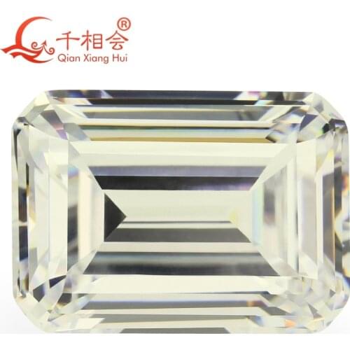 IJ yellowish white color rectangle shape for cubic zirconia loose CZ stone made by xianxiang hui 10pcs per bag