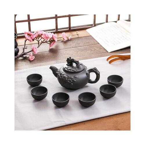 Kungfu Pot Cup Set Chinese Yixing Teapot Tea Pot 400ml + 6 Pcs Cups 50ml