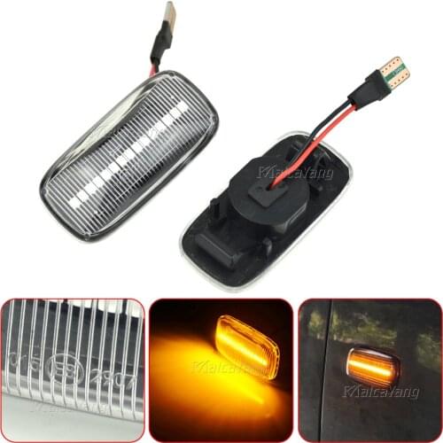 2x For Nissan Maxima Almera N15 Cefiro A32 1995-2000 Flowing WaterDynamic LED Fender Side Marker Light Turn Signal Repeater Lamp