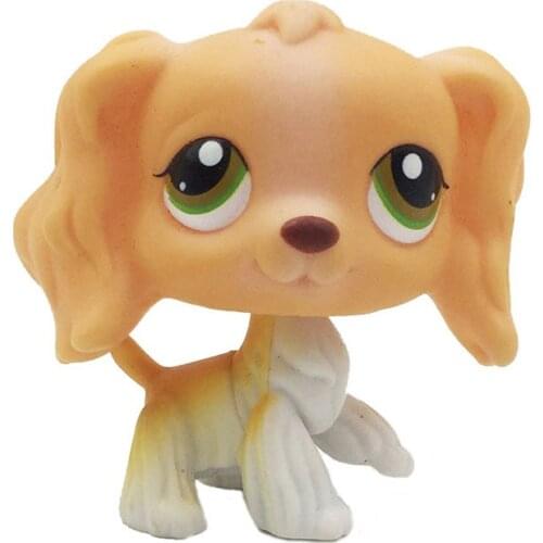LPS CAT Rare pet shop toys #79 lovely dog pet yellow green eyes tan Spaniel dog Children Collection of figure