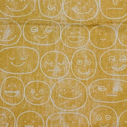 Cute smiley Cotton Fabric Patchwork Sewing Quilting Fabrics diy baby child clothes, bibs, coated, bed sheets Cloth material
