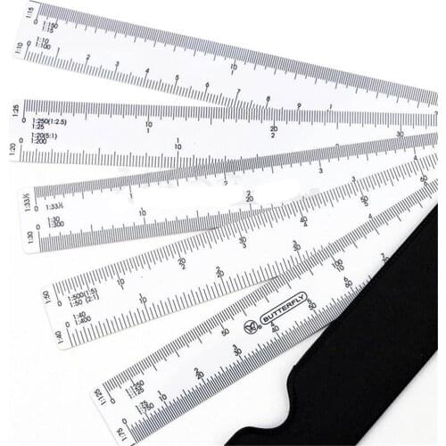 Butterfly multi-functional fan-shape scale ruler folding multi-scale drawing rule engineering design drawing tool ruler chancery