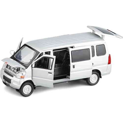 1/32 Extended Edition Wuling Alloy Die Cast Bread Car Toy Simulation Steering Shock Absorber Sound Light Toys Vehicle