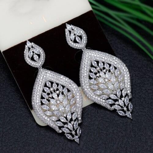 Bride Talk New Fashion Women Earrings Luxury Popular Crystal Teardrop Cubic Zirconia Elegant Lady Jewelry For Wedding Party
