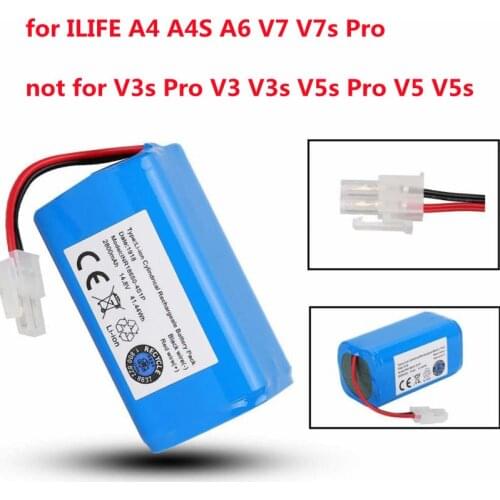 NEW/14.8V 2600mah 3500mah Lithium Battery For 14.4v ILIFE A4 A4s V7 A6 V7s Plus Robot Vacuum Cleaner ILife 4S1P Full Capacity