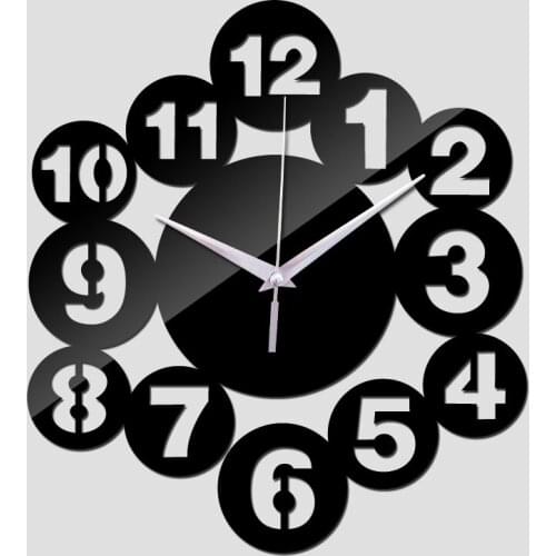 New acrylic mirror sticker clock clocks watch wall home decoration reloj de pared horloge Quartz Living Room