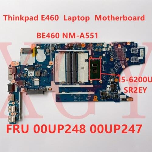 Original for Lenovo thinkpad e460 laptop motherboard i5-6200U NM-A551 00up253 00up257 00up254 00up256 00up255 100% teste ok
