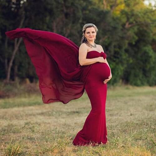 Shoulderless Vestidos Maternity Dresses Photography Props For Photo Shoot Maternity Photography Props Pregnancy Dresses Clothes