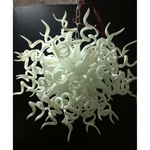 Popular White Glass Art Chandelier for Home Hotel Decoration Villa Indoor Lighting Customized Led Blown Glass Modern Chandelier