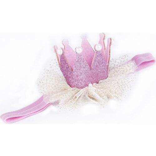 Girls Headbands Lovely Baby Girl Lace Hairband Crown Headband Toddler Hair Band Soft Hair Accessories Princess Birthday Headband